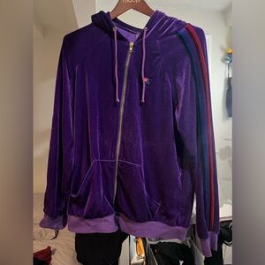 Aviator Nation Velvet Purple with Stripes Hoodie